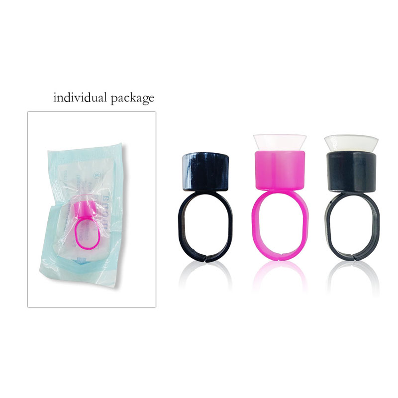 Tattoo Ink Ring Cups Glue with Sponge Microblading Pigment Cup