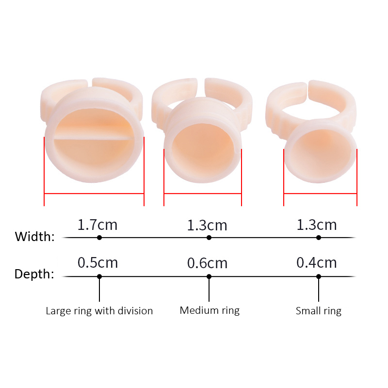 100Pcs Disposable Microblading White Ring Tattoo Ink Cup For Tattoo Pigment Holder Supplies Accessorie Makeup Tattoo Tools S/M/L