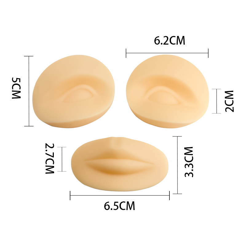 Professional Silicone Practice Skin Eyes Lips portable with School Trainer Reusable Rubber Practice Mold Mannequin - Permanent Makeup