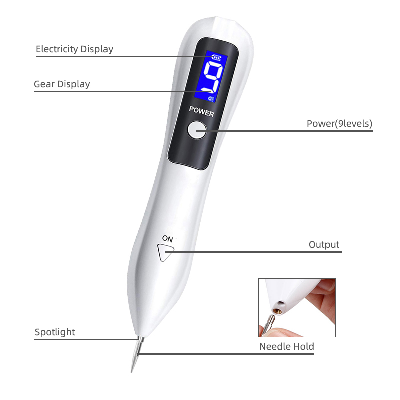 Laser Plasma Pen Freckle Remover Machine 9Speed LCD Mole Removal Dark Spot Remover Skin Wart Tag Tattoo Tool Beauty Salon