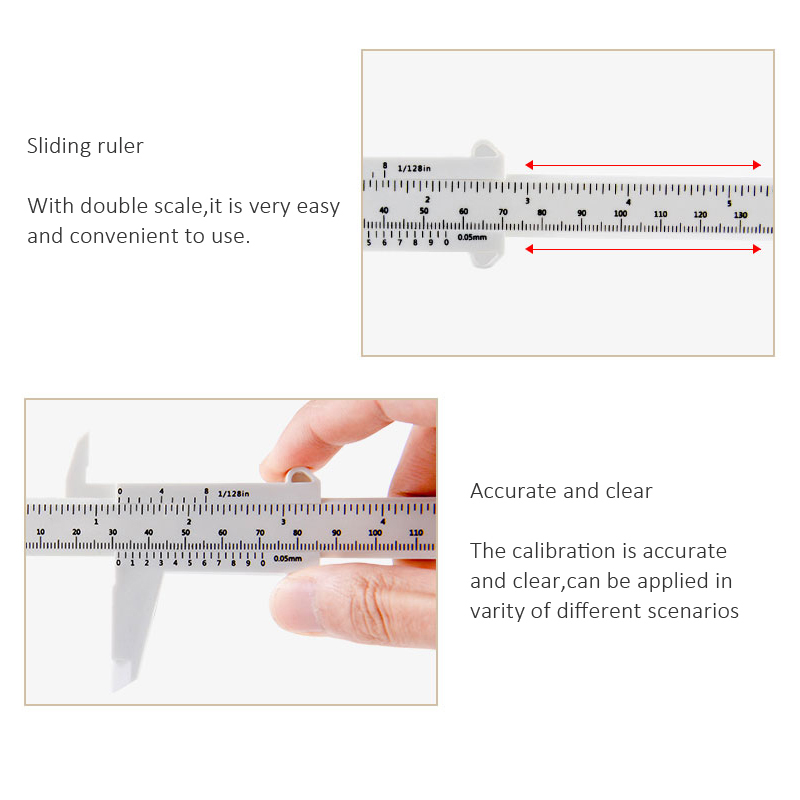 Makeup Portable 80mm Plastic Eyebrow Measuring Vernier Caliper Tattoo Microblading Ruler Permanent Make-Up Measurement