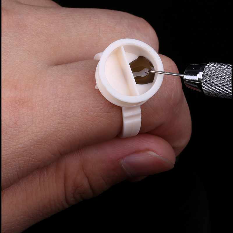 High Quality Disposable Plastic Eyelash Glue Ring Cup Permanent Makeup Tattoo Ink Ring Cup