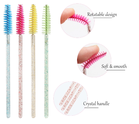 New Disposable Crystal Mascara Wands Brush Glitter Makeup Eyelash Brushes for Eyelash Extension