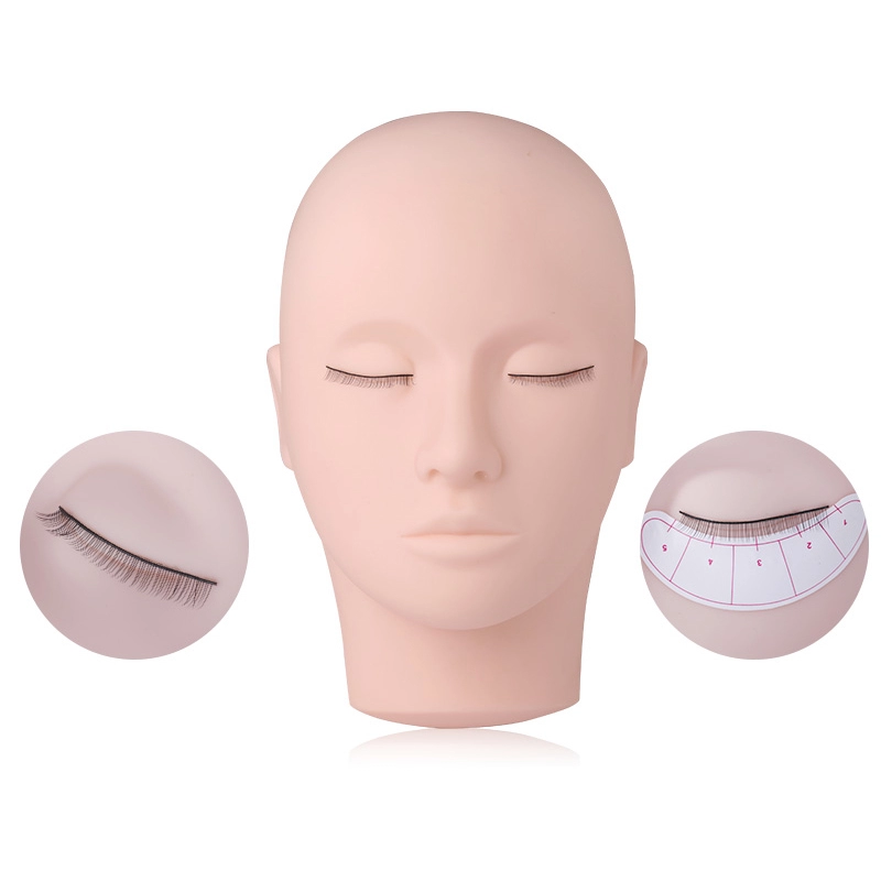 Best quality 3D Silicone Material Silicone Lash Extension Mannequin Makeup Practice Head